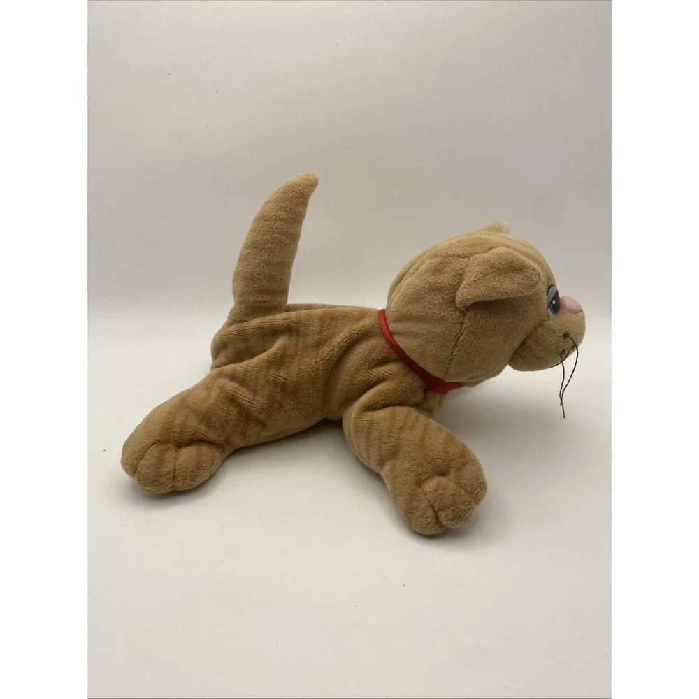 Tonka Pound Purries Plush Cat – Vintage 1990s – Orange Tabby – Red Collar